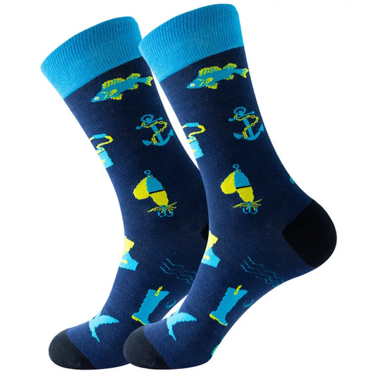 Blue Deep Sea Funky Socks