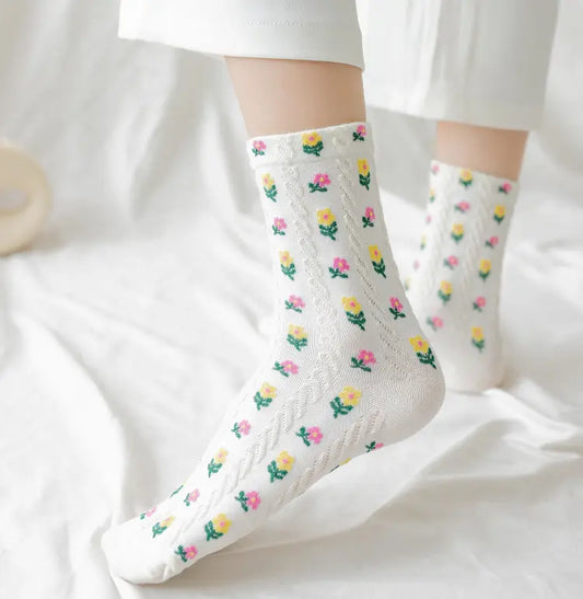 Cute Floral Socks (Multiple Colors)
